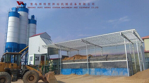 輝特攪拌站HZS75可根據客戶需要配置粉料倉集中除塵系統(tǒng)